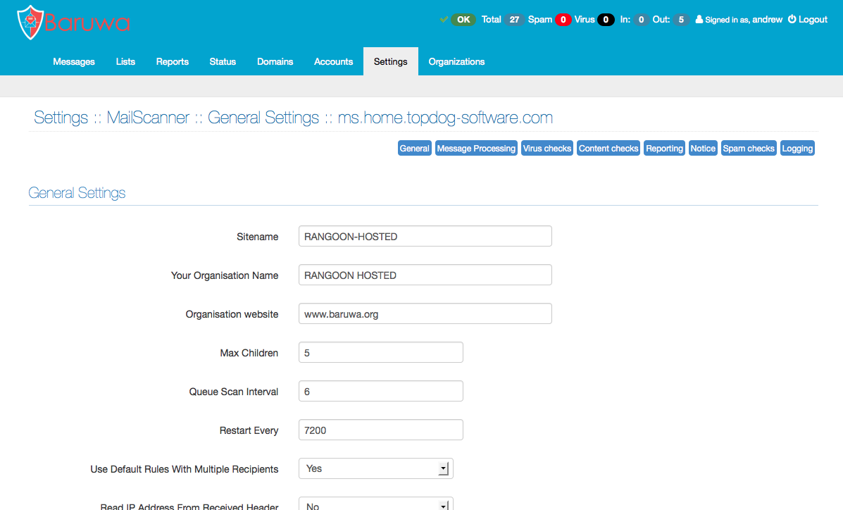 MS settings